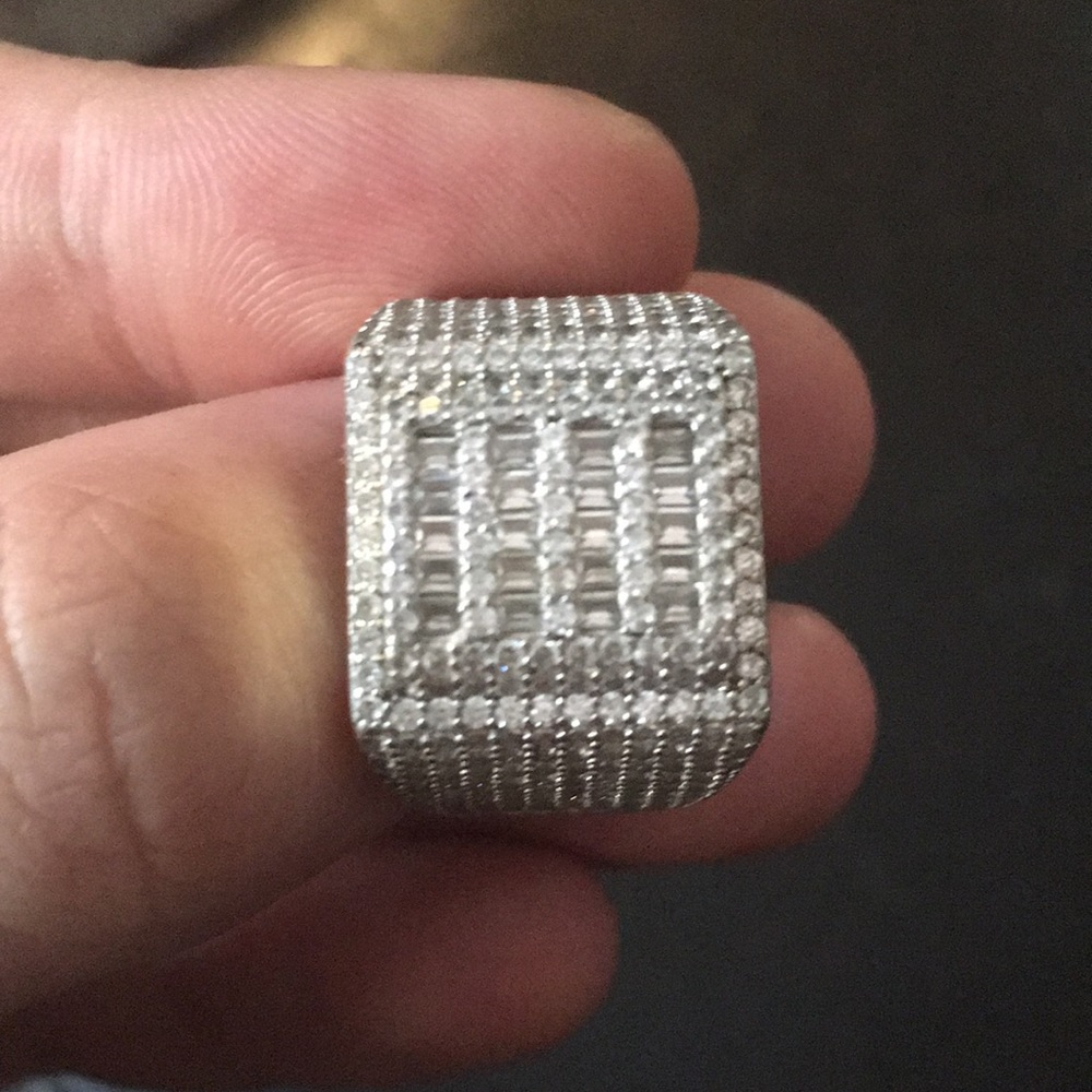 Silver and Swarovski grade crystal ring